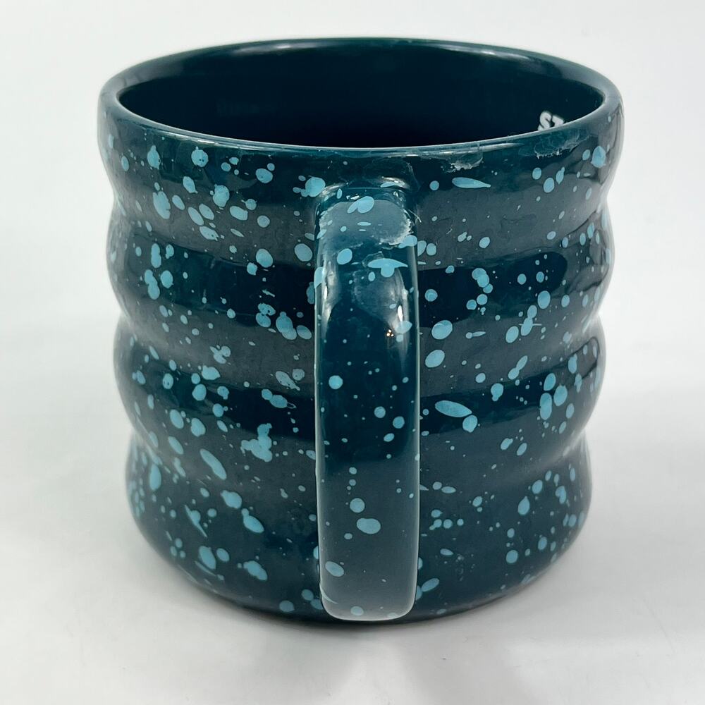 Starbucks 2023 Blue Ribbed Mug 12oz Ceramic Speckled Handle Coffee Cup Modern - Picture 4 of 8